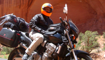 Motorcycle Loaded with Luggage