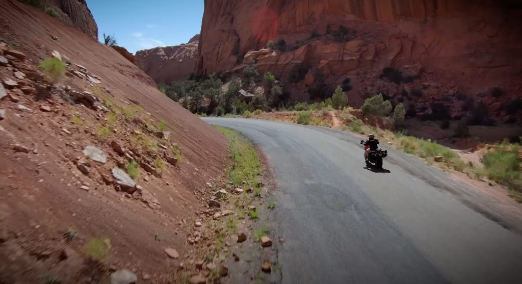 how to motorcycle trail brake on public roads, burr trail Utah 